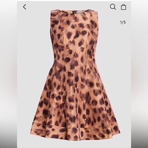 Poppy Leopard Print Taffeta Mini Dress Fit and Flare